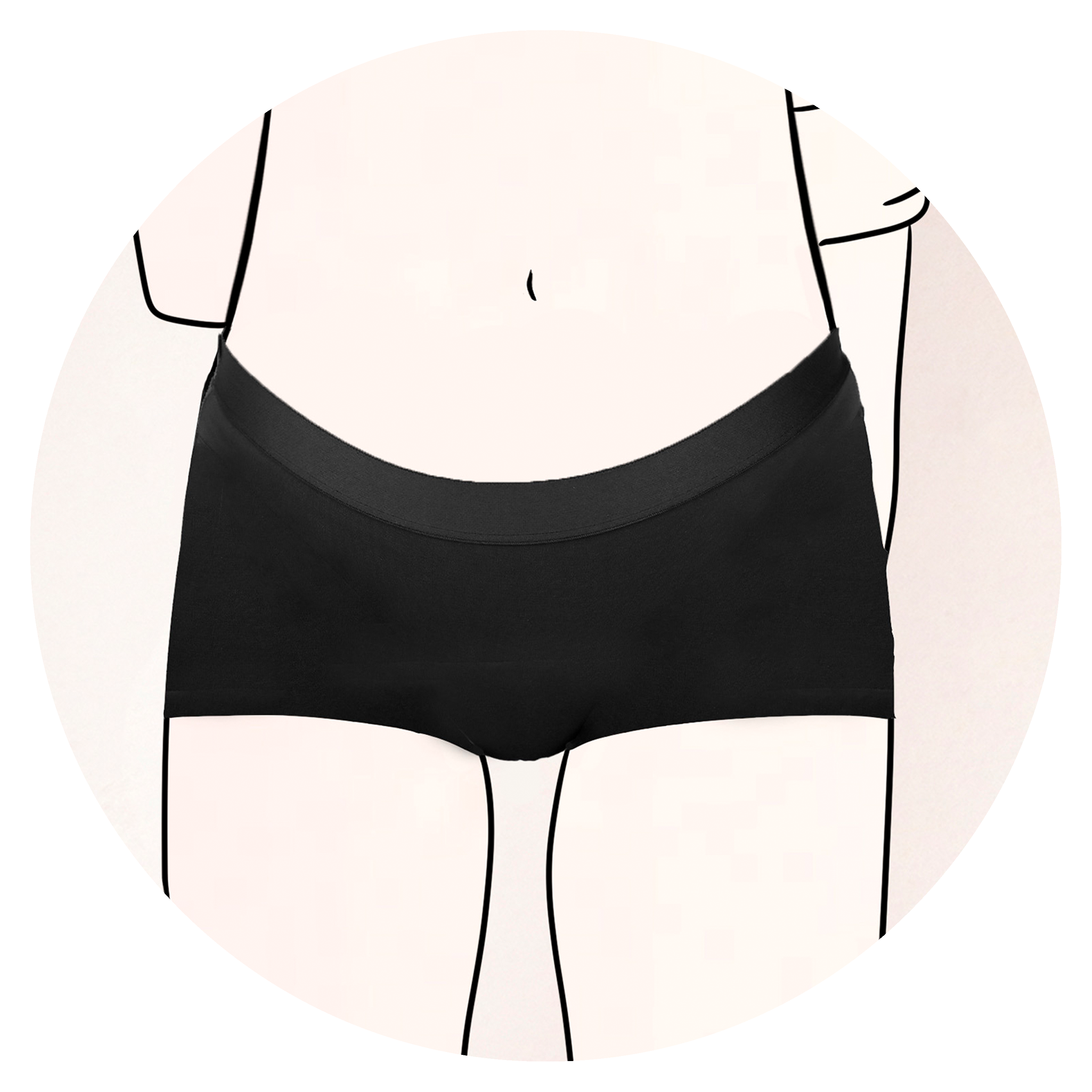 Kreis mit MYLILY Teens Boxer Slip schwarz auf gezeichnetem Mädchen