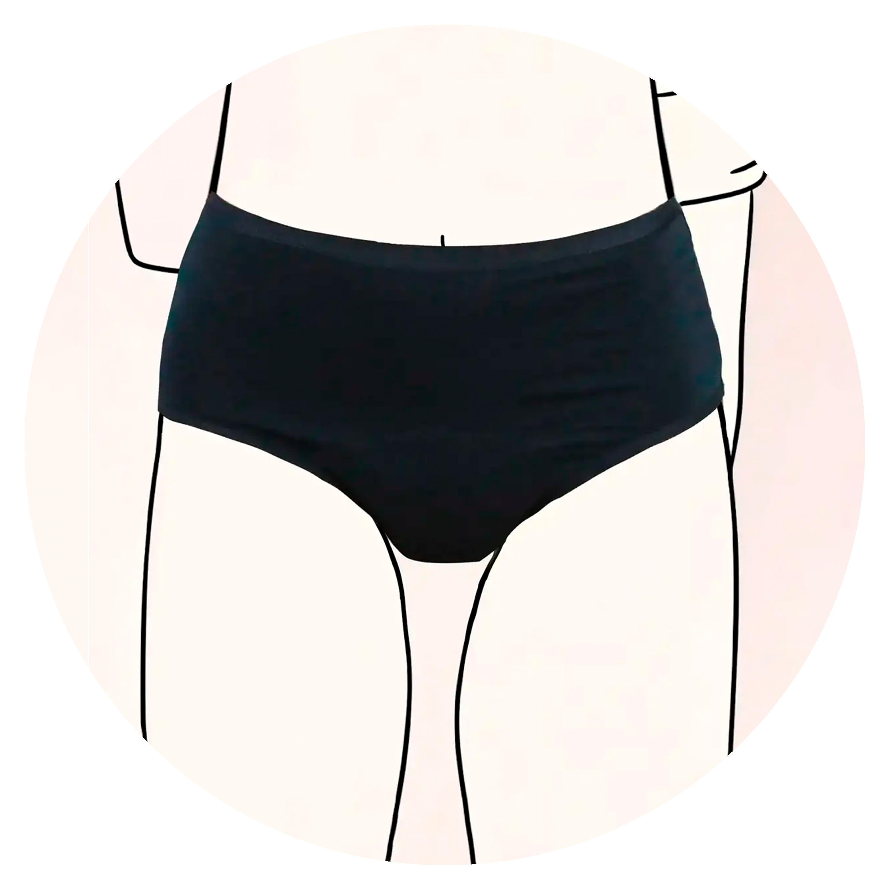 Kreis mit MYLILY Teens High Waist schwarz auf gezeichnetem Mädchen