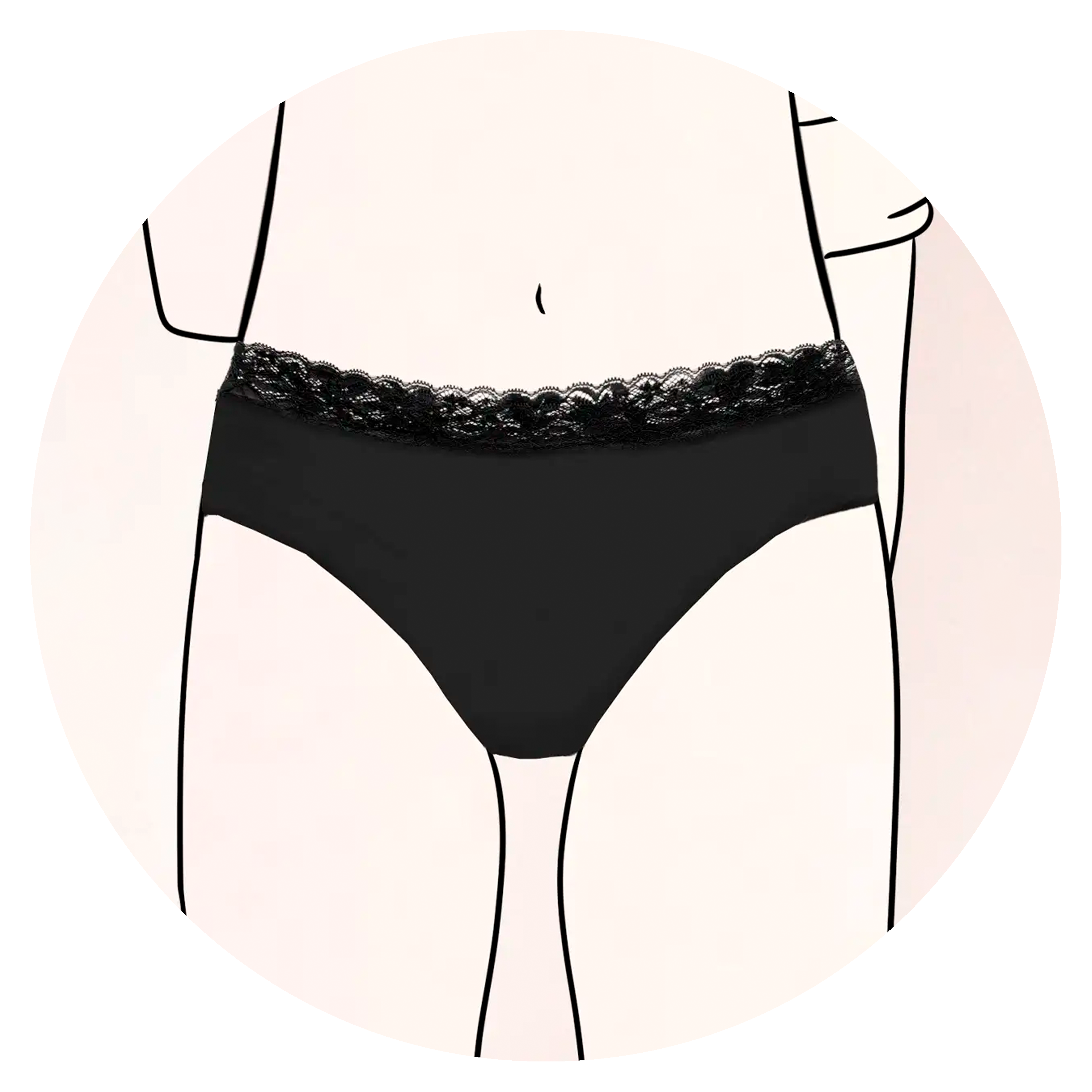 Kreis mit MYLILY Teens Hipster schwarz auf gezeichnetem Mädchen