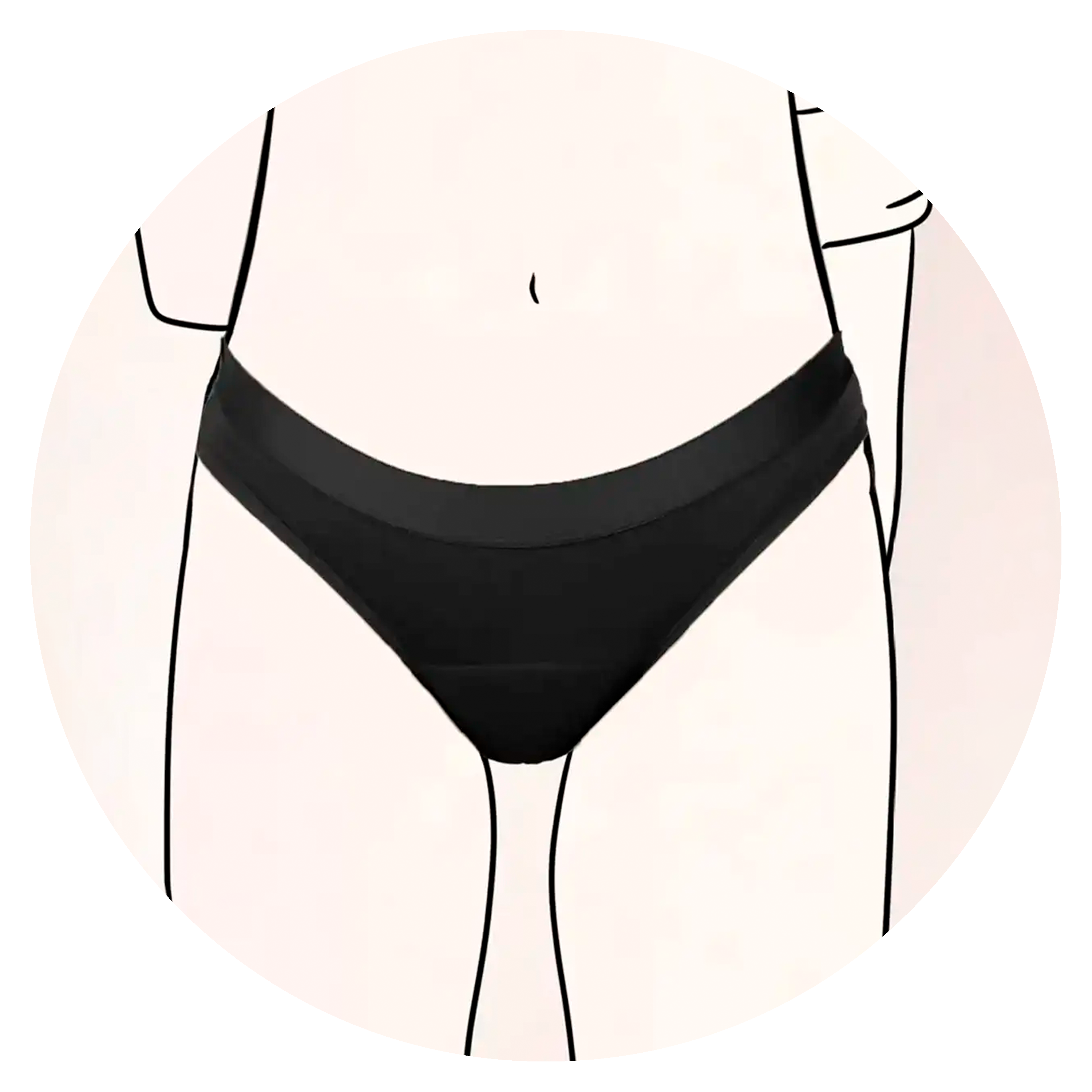 Kreis mit MYLILY Teens Slip schwarz auf gezeichnetem Mädchen