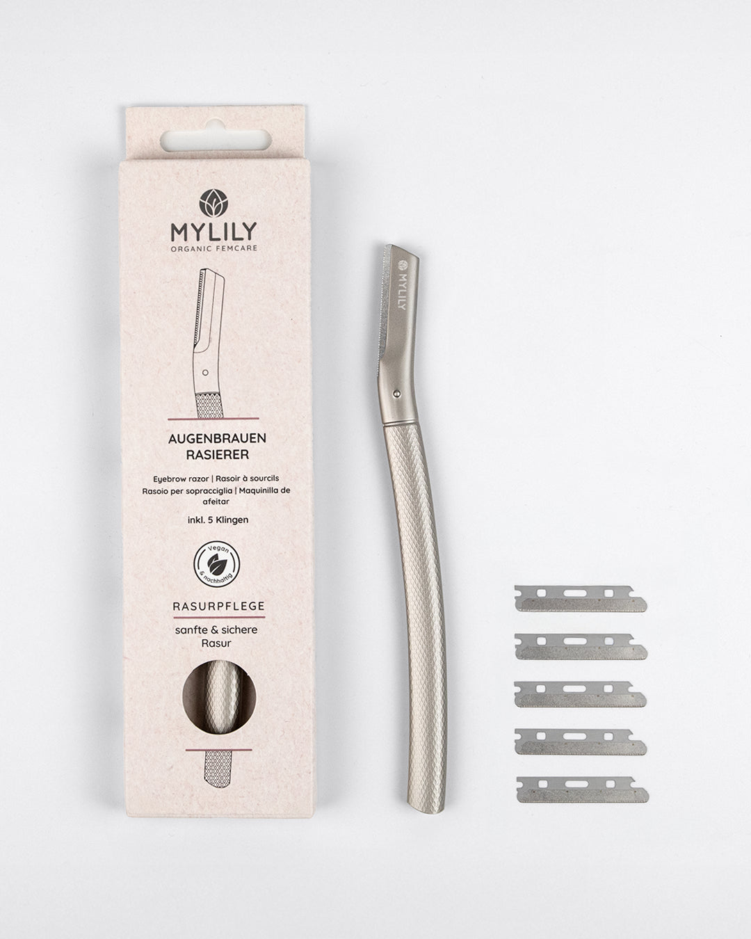 Augenbrauen Rasierer Silber | inkl. 5 Klingen