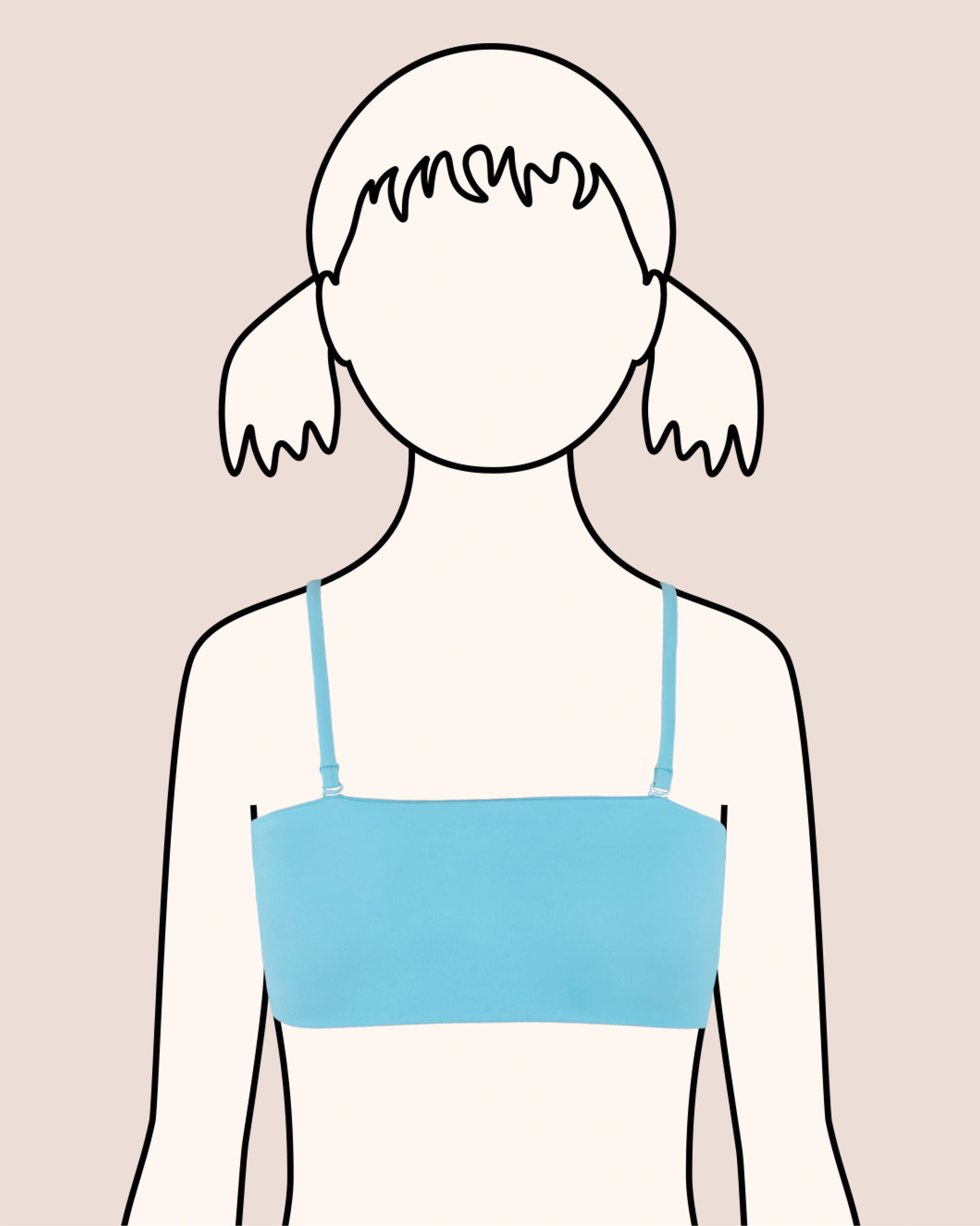 Der Bikini Bandeau Himmelblau für Teenager und Kinder ist aus besonders angenehmem Material angefertigt.