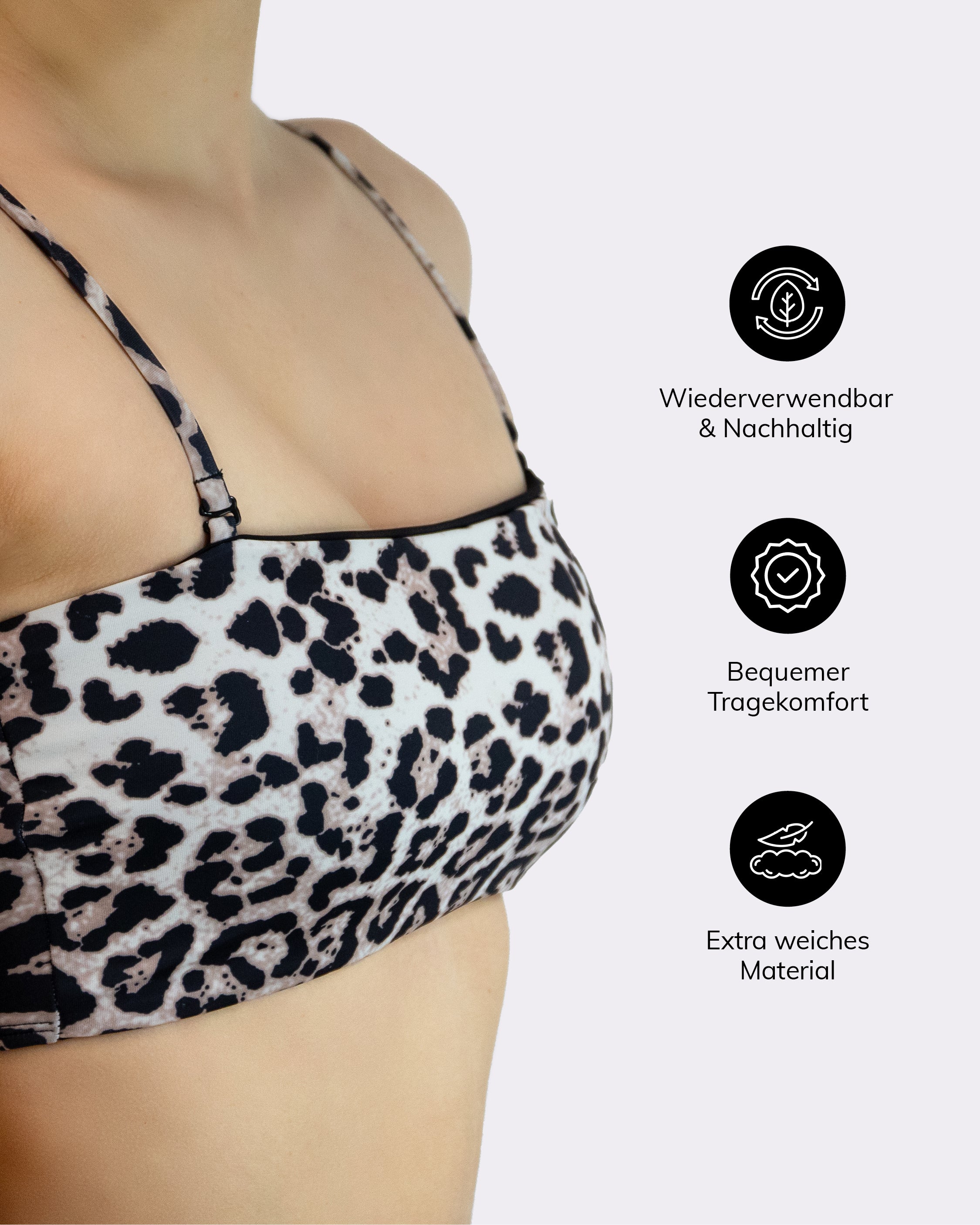 Der Bikini Bandeau Leo für Teenager und Kinder ist aus angenehmem Material angefertigt.