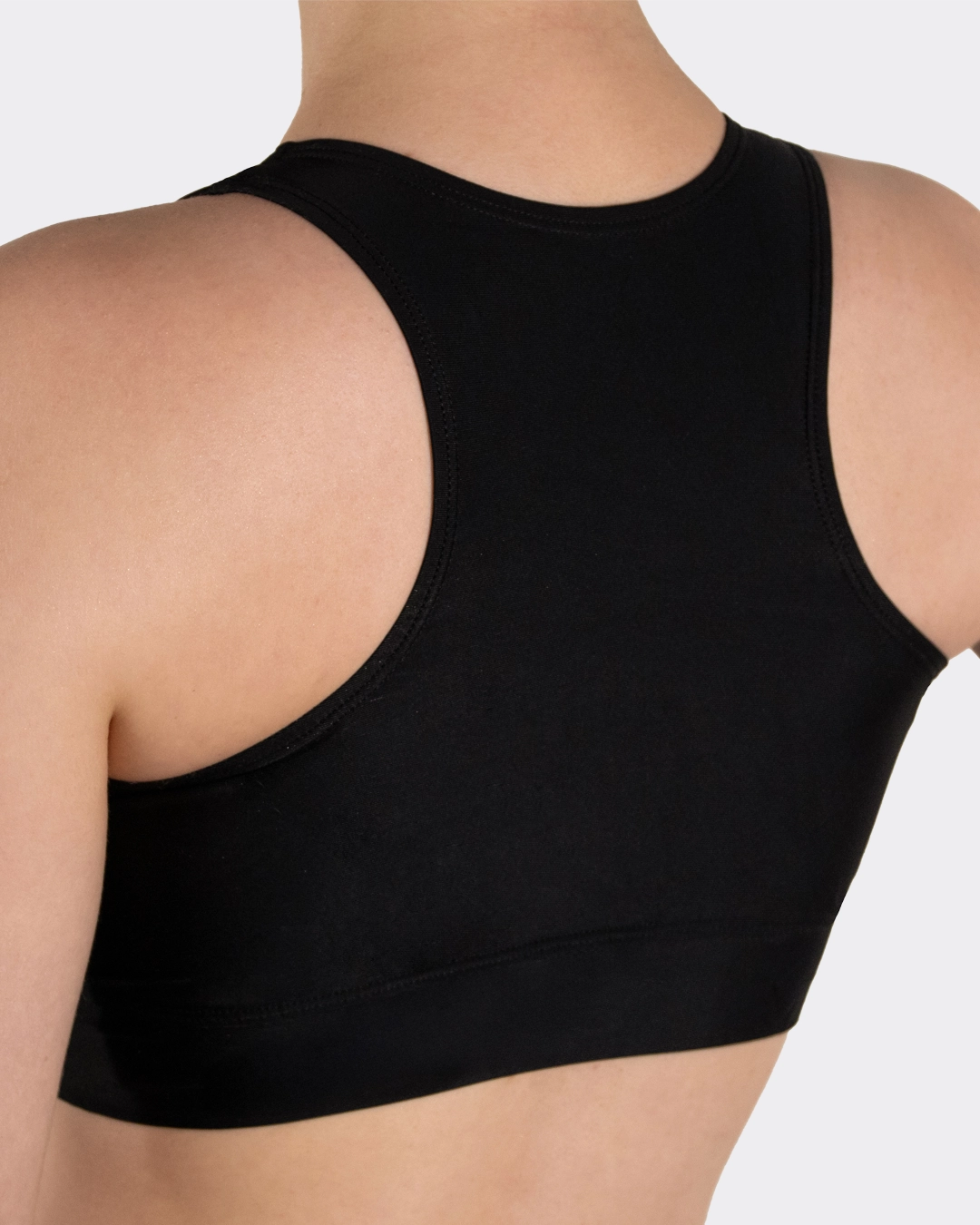 Das schwarze Teens Bustier Bikini Oberteil von MYLILY. Detaillierte Ansicht von schräg hinten.