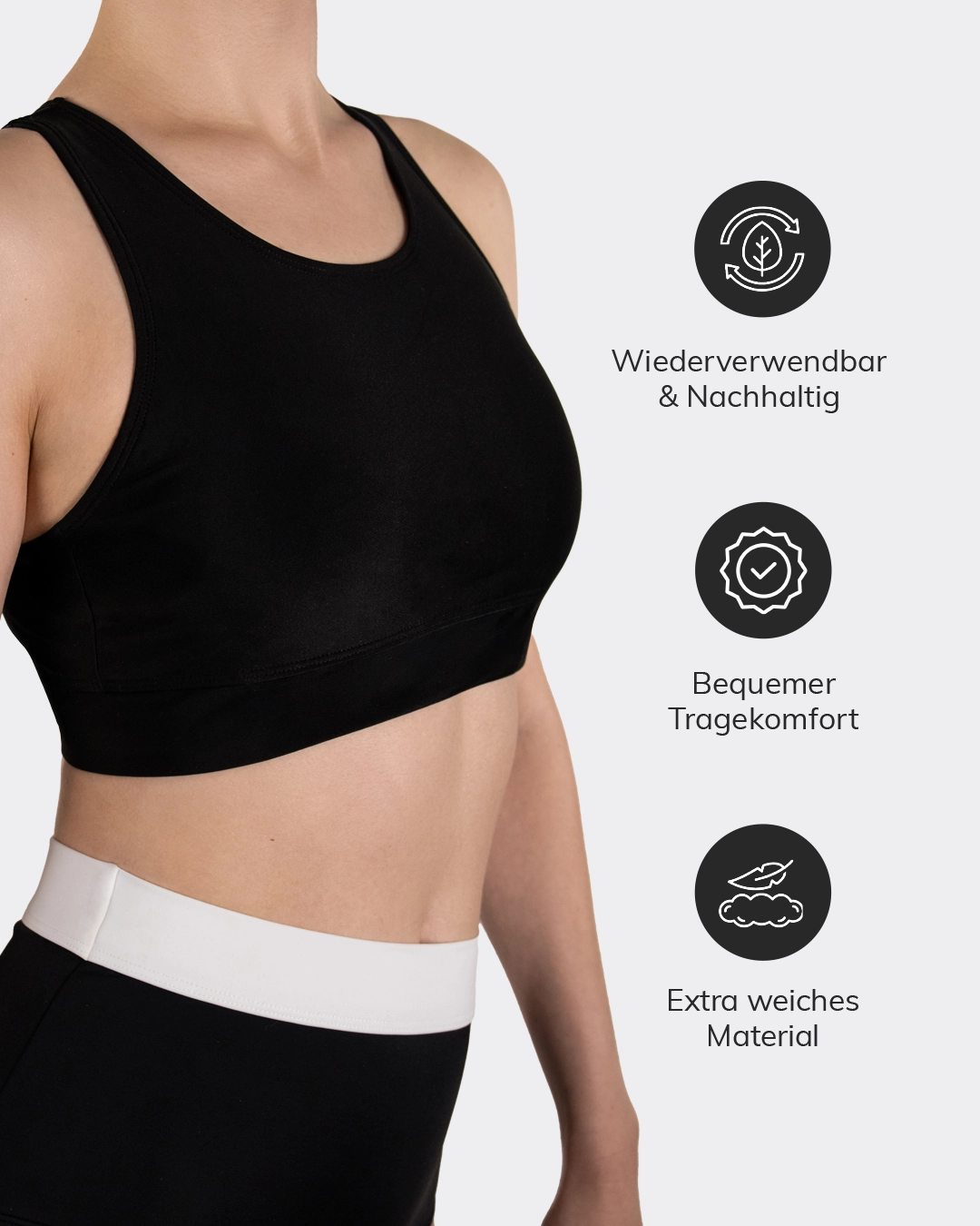 Vorteile des Teens Bandeau Bikini Oberteils. Es ist nachhaltig, bequem und extra weich.