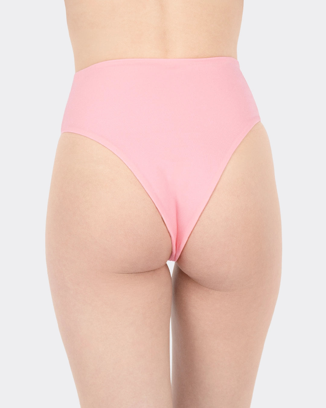 Rückansicht rosafarbene Brazilian Bikinihose Highwaist mit Auslaufschutz – mylily Period Bikini Bottom