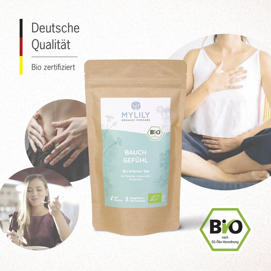 Der Tee für Bauch und Verdauung ist aus hochqualitativen Zutaten in Deutschland angefertigt. Jetzt sogar Bio zertifiziert nach EG-Öko-Verordnung.