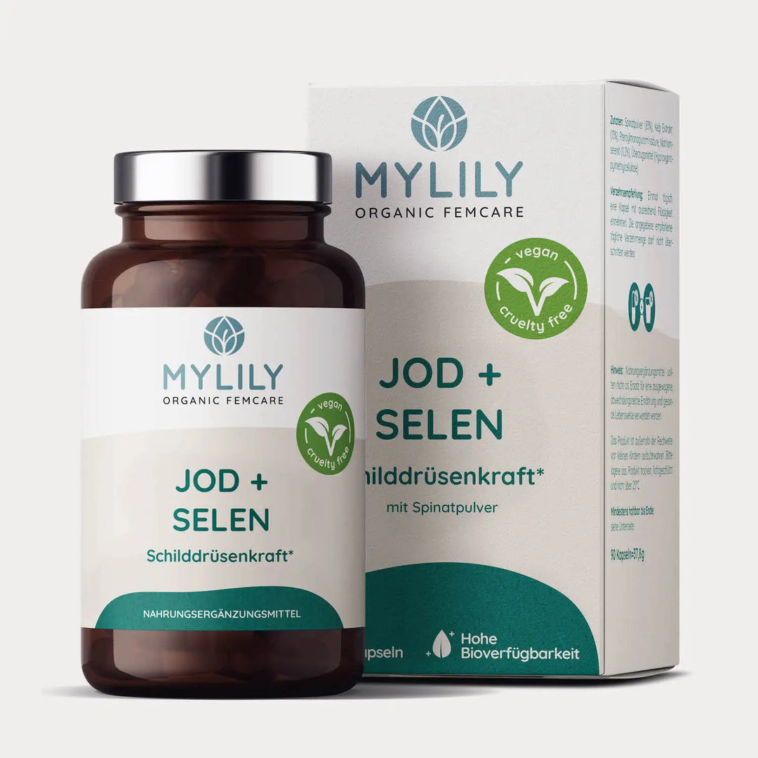 MYLILY Schilddrüse Unterstützung mit Jod und Selen. Gewonnen aus Spinatpulver zur Unterstützung deiner Schilddrüse als Nahrungsergänzungmittel.