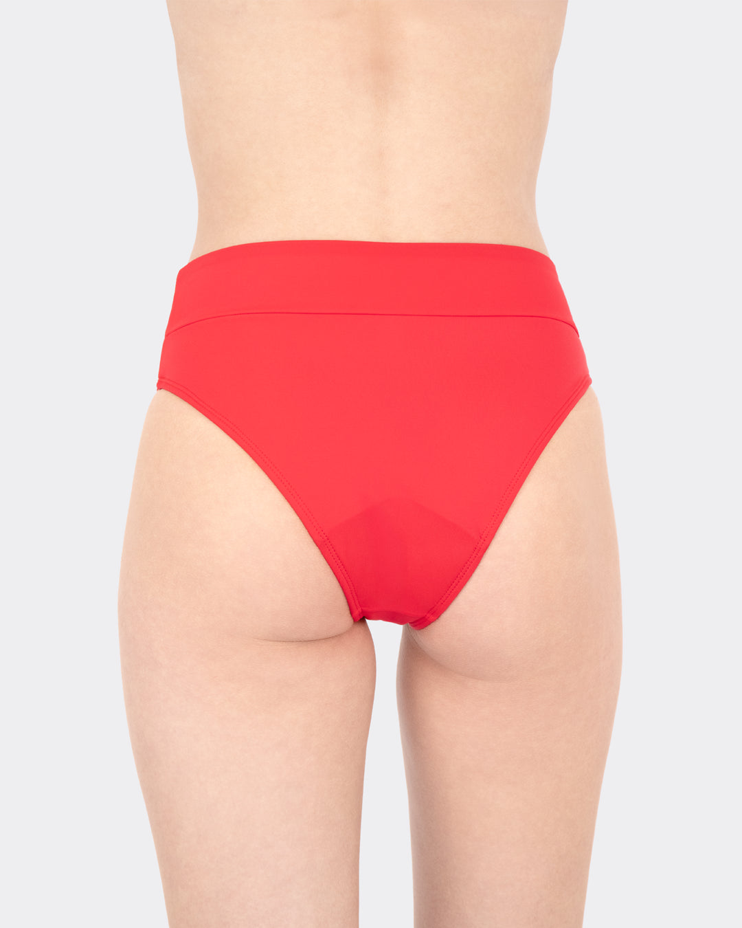 MYLILY Perioden Bikini Hose Basic Knallrot High-Waist – Rückenansicht