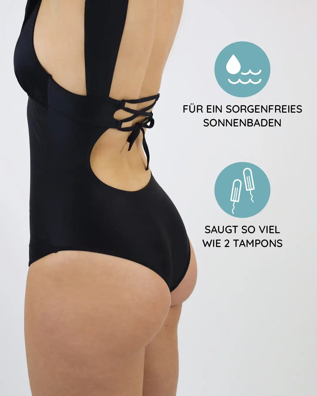 Für ein sorgenfreies Sonnenbaden mit einer Saugkraft von zwei Tampons