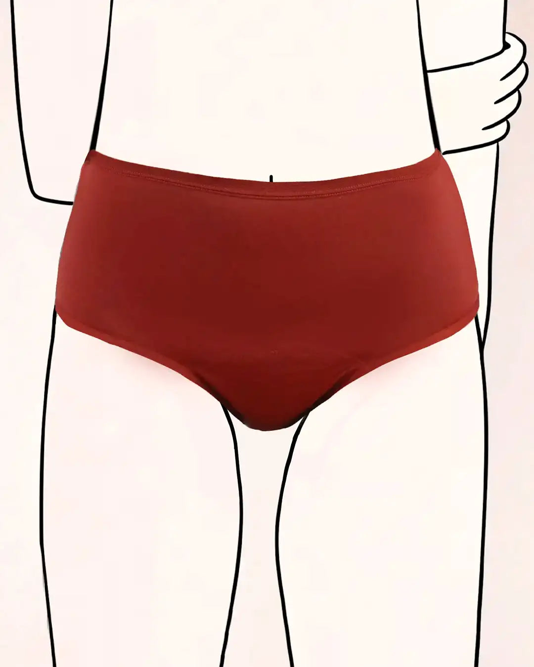 Periodenunterwäsche High Waist Hagebuttenrot, saugstark bis 4 Tampons, vegan & nachhaltig.