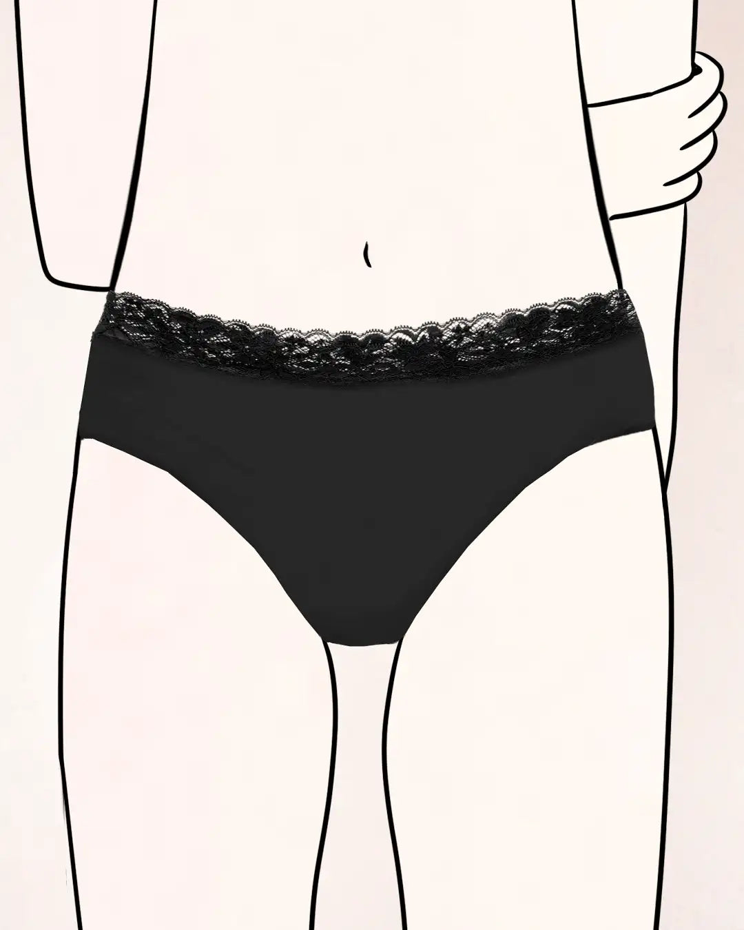 Periodenunterwäsche Teenager Mädchen, Modell Hipster Strong, starke Saugkraft von bis zu 3 Tampons.