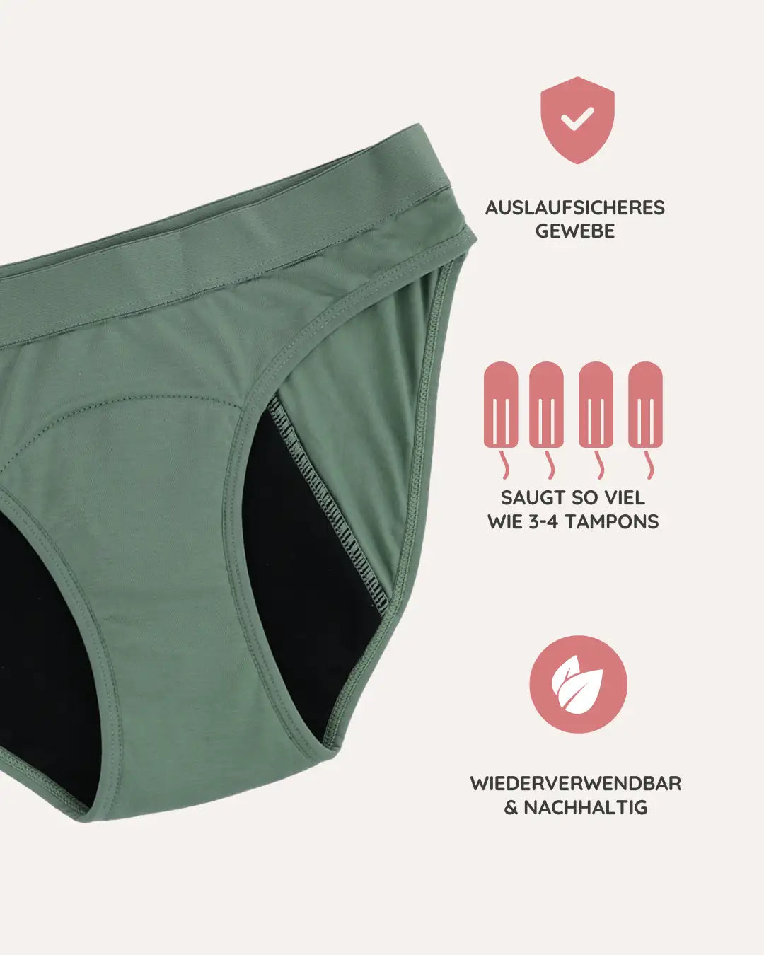 Der MYLILY Periodenslip saugt so viel Blut wie 4 Tampons und ist wiederverwendbar.