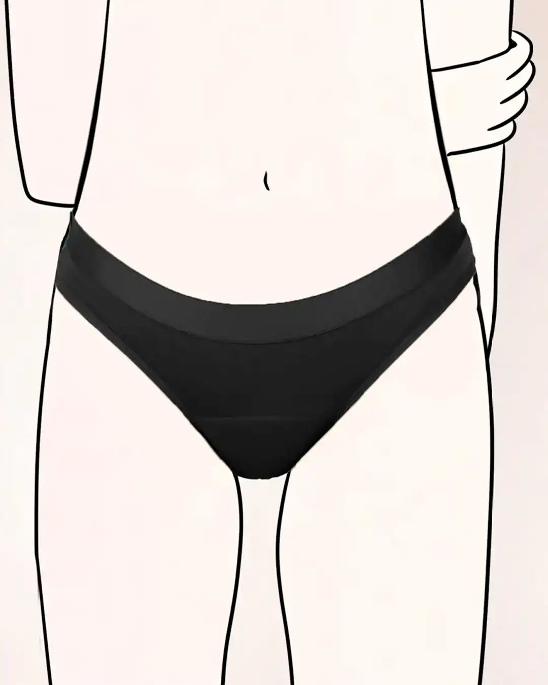 MYLILY Teens Periodenslip schlicht in schwarz auf weißem Hintergrund bietet sicheren Schutz für Mädchen.