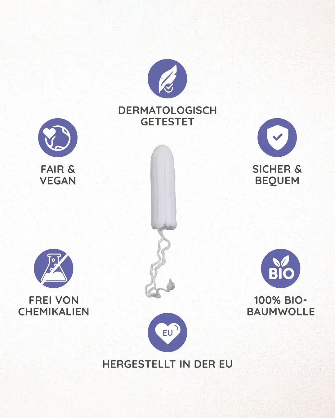 Die Tampons von Mylily sind frei von Chemikalien, in der EU hergestellt und dermatologisch getestet.