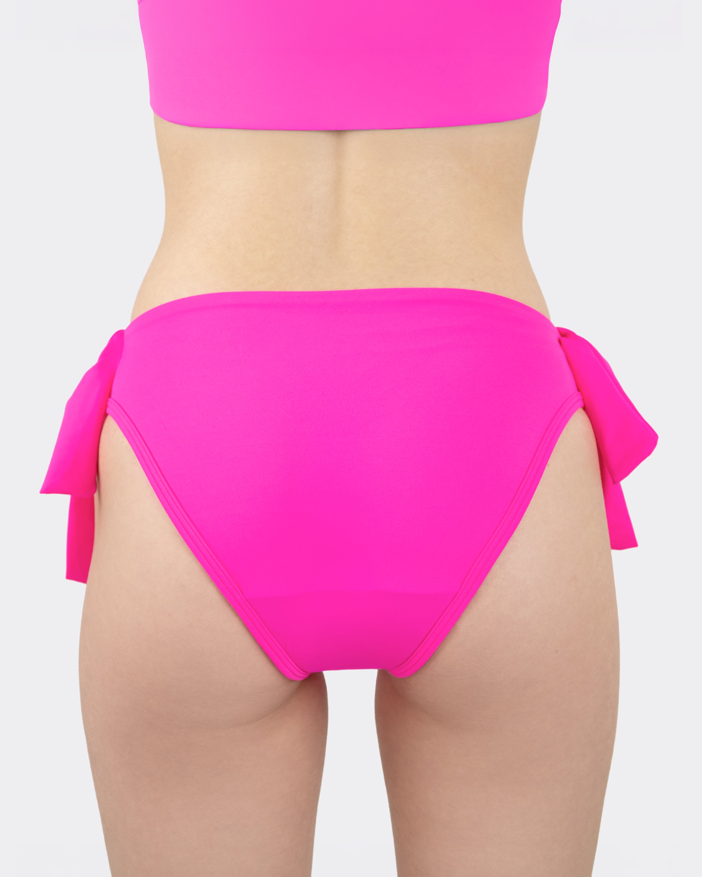 MYLILY Teens Perioden Bikini Hose Pink mit Seitenknoten – Rückenansicht