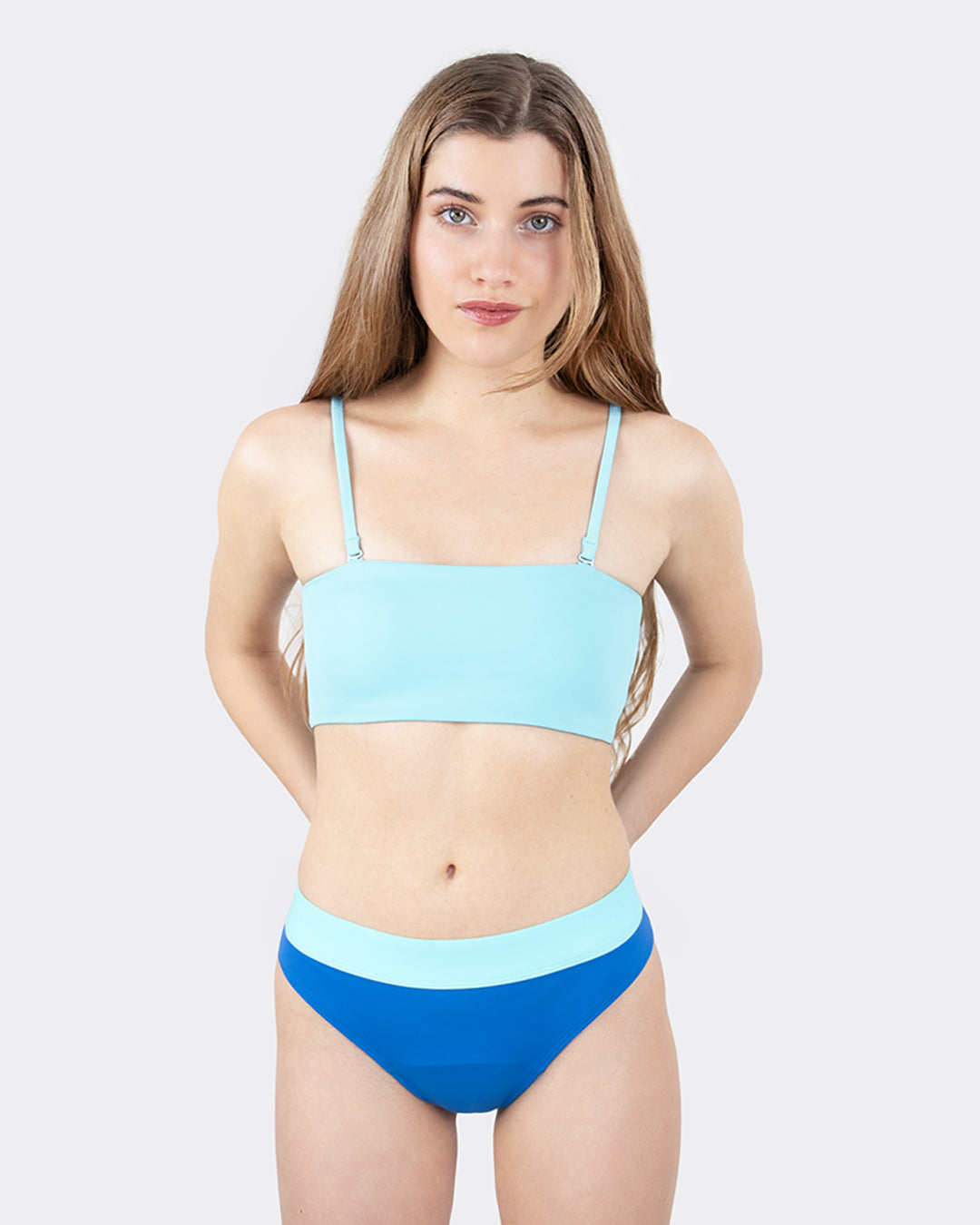 MYLILY Teens Perioden Bikini Set in Blau und Mint – nachhaltige Bademode für Mädchen