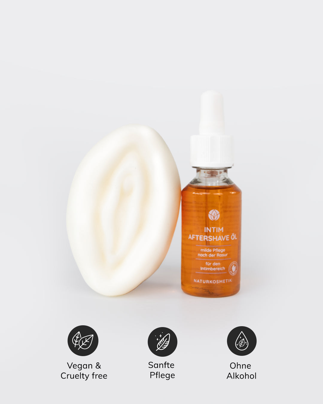 Die Produkte des Vulva Care Sets sind Vegan, ohne Alkohol und pflegen sanft deine Haut, ohne zu irritieren.