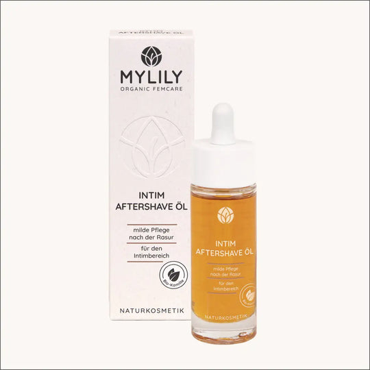 Das MYLILY Aftershave Öl hilft mit seinen natürlichen Inhaltsstoffen gegen Intimpickel. Das Aftershave Öl für die Intimrasur - Naturkosmetik kaufen.
