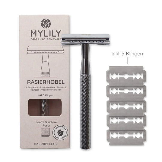 Der MYLILY safety razor für eine sanfte und sichere Rasur in der Farbe Silber