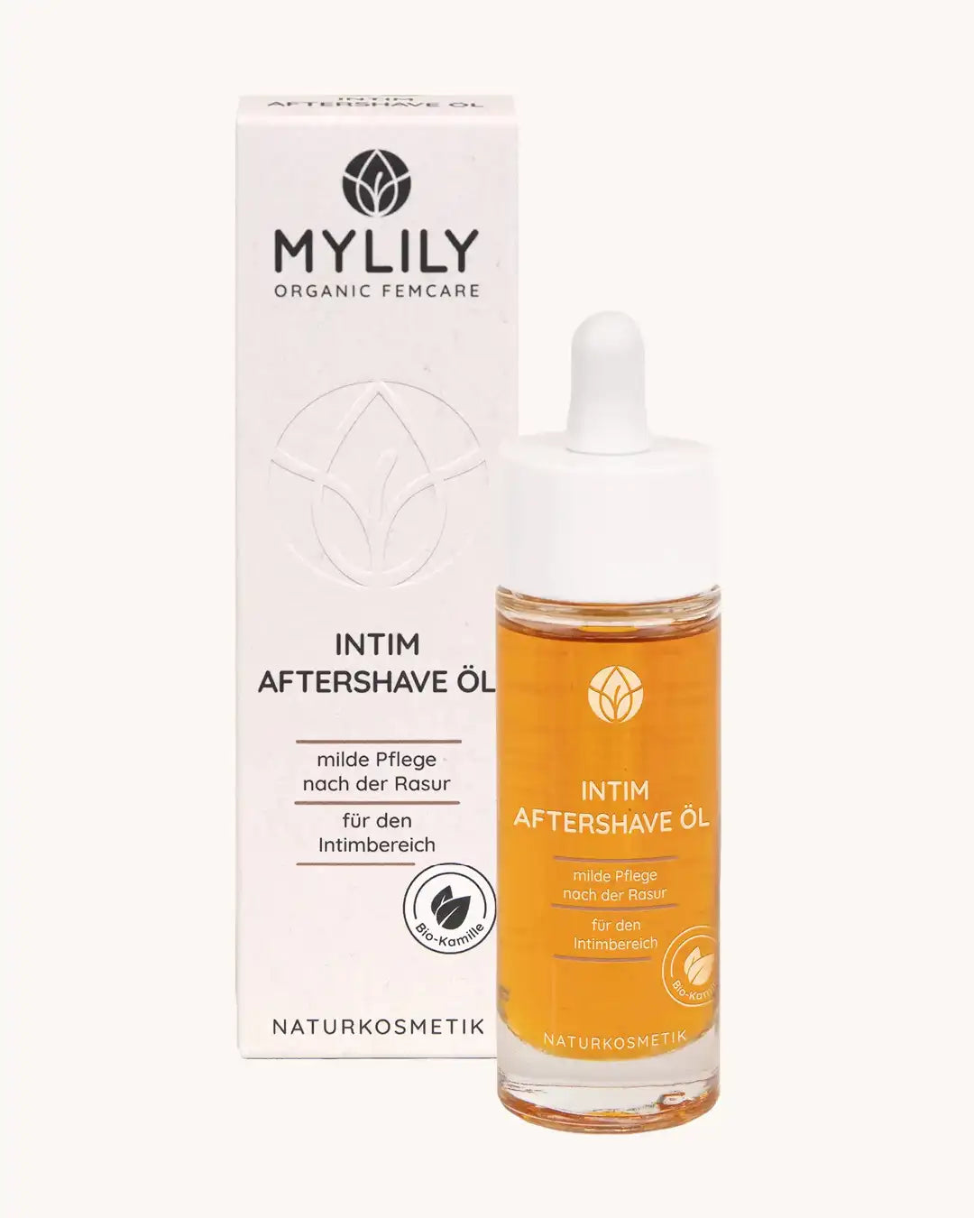 Das MYLILY Aftershave Öl hilft mit seinen natürlichen Inhaltsstoffen gegen Intimpickel mit Pipette.