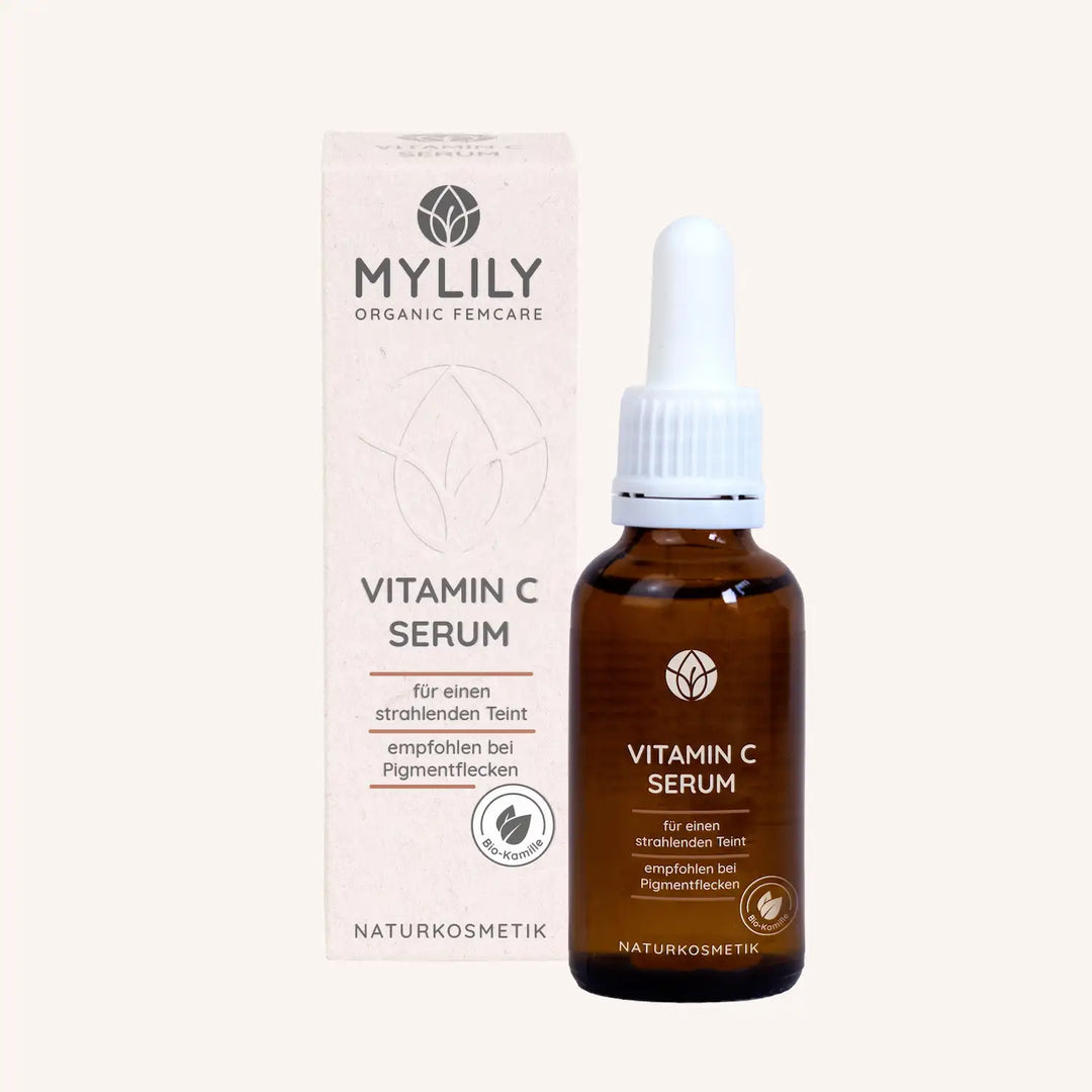 MYLILY Organic Femcare Vitamin C Serum. Unsere Naturkosmetik Produkte kommen ohne Duftstoffe, Parabane und tierversuchsfrei aus Deutschland.