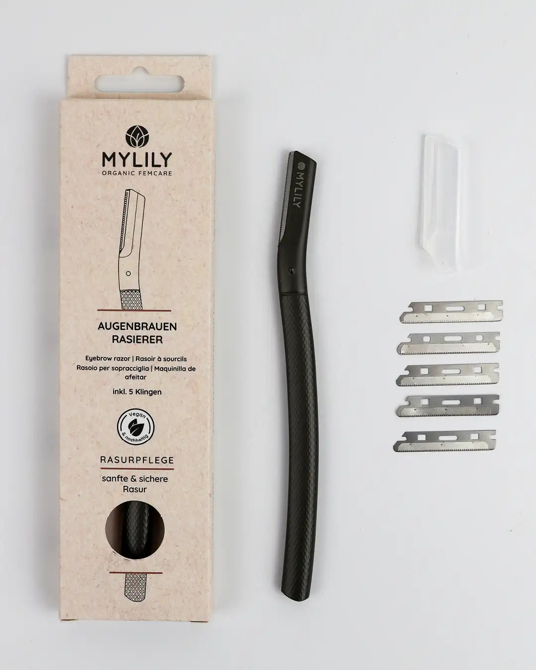 MYLILY Augenbrauenrasierer für eine sanfte Rasur, um deine Gesichtshaare zu entfernen in metallic schwarz