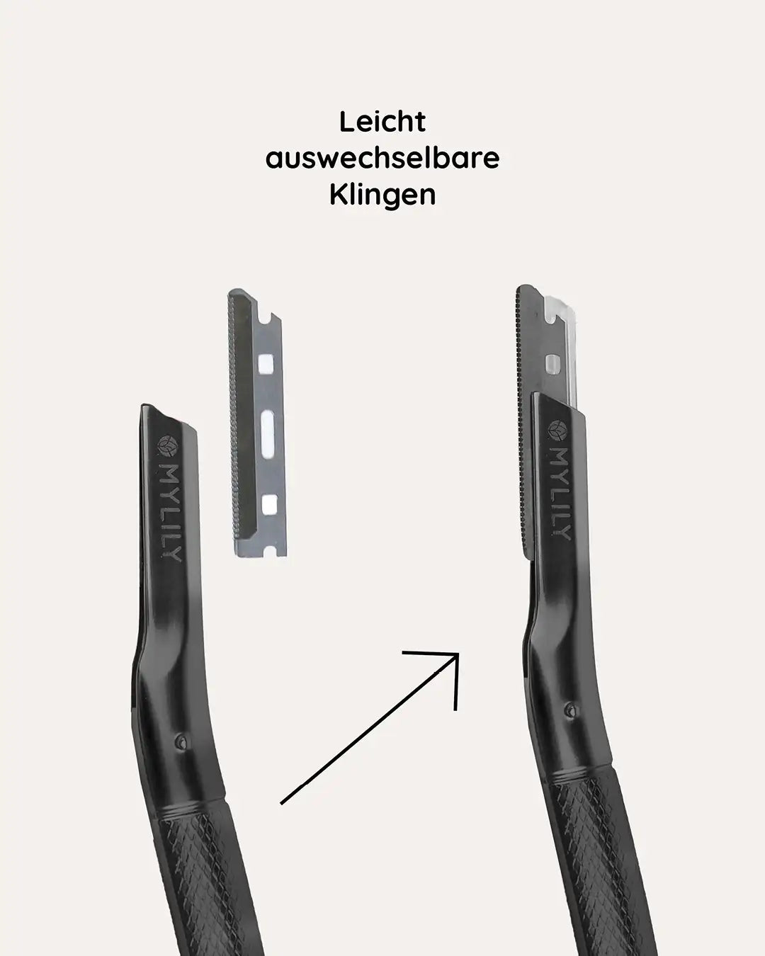 Leicht auswechselbare Klingen aus Edelstahl.
