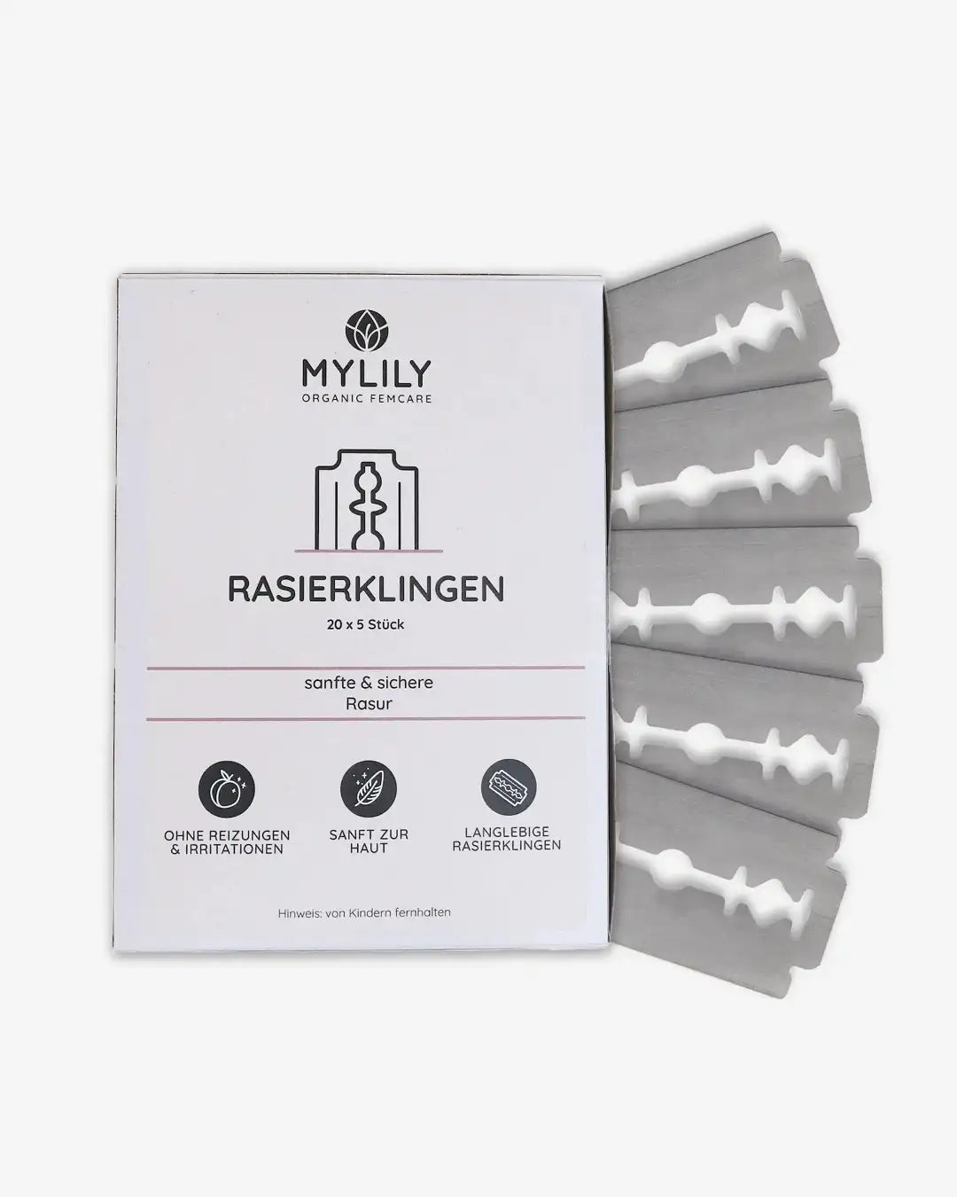 20x5 Stück Rasierklingen Packung für eine nachhaltige Intimrasur. Für Haarentfernung durch Nassrasur - 20x5er Sparset