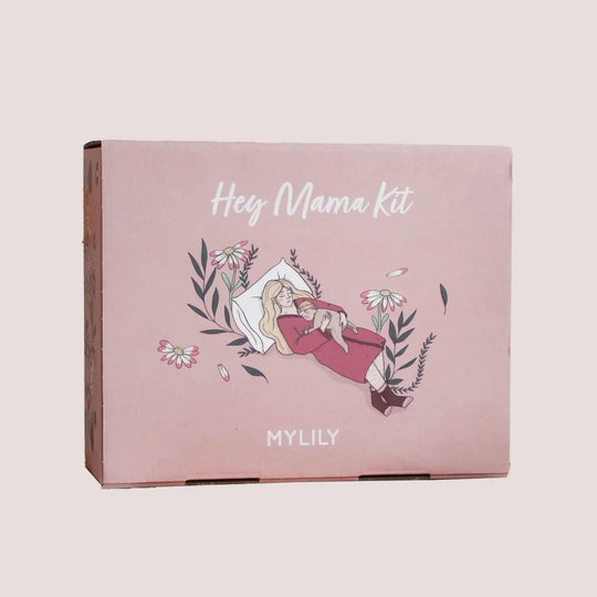 Das Hey Mama Kit ist die Wochenbett Survival Box für frischgebackene Mamas, um die Zeit im Wochenbett so angenehm wie möglich zu machen. Geschenk zur Geburt