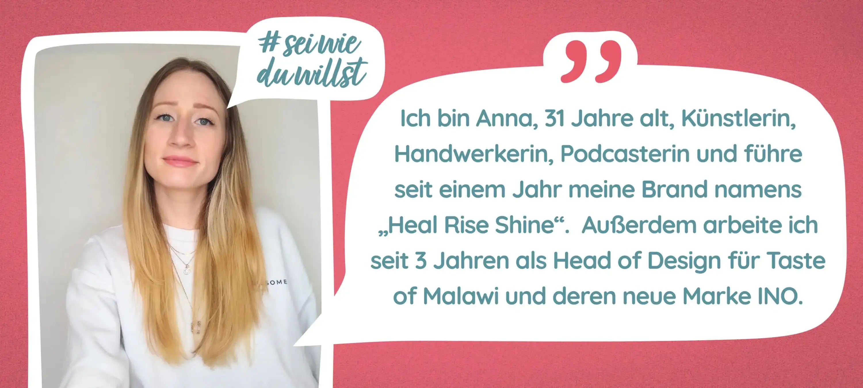 Anna im Interview mit MYLILY. Sie ist 31 Jahre, Künstlerin und Handwerkerin.