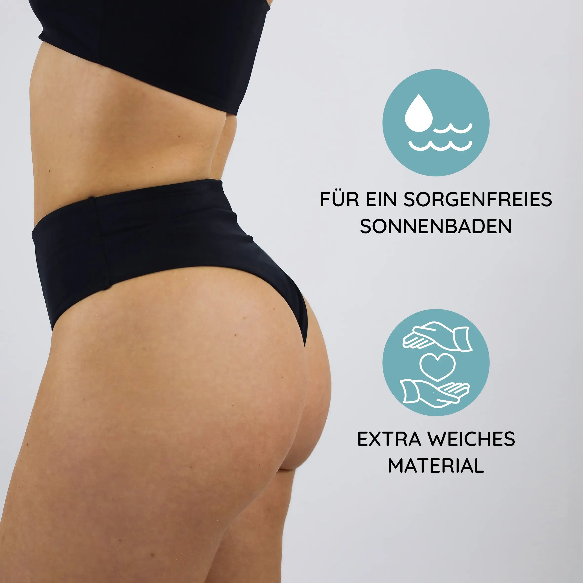 Die Brazilian Bikinihose bietet dir extra weiches Material für ein angenehmes und einzigartiges Trageerlebnis #farbe_schwarz