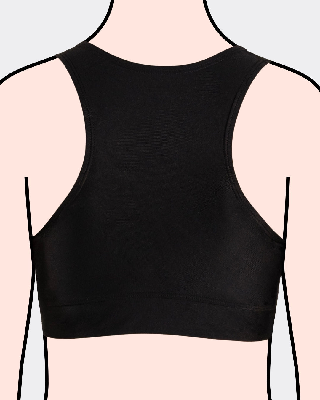 Rückenansicht von dem Teens Bikini Oberteil Bustier in schwarz