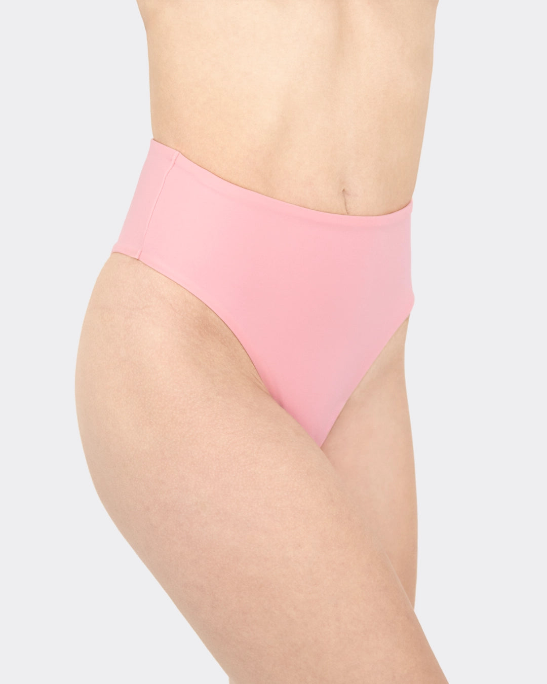 Rosa Perioden-Bikini mit Triangel-Oberteil und Brazilian Highwaist Hose, Frontalansicht – mylily Period Bikini