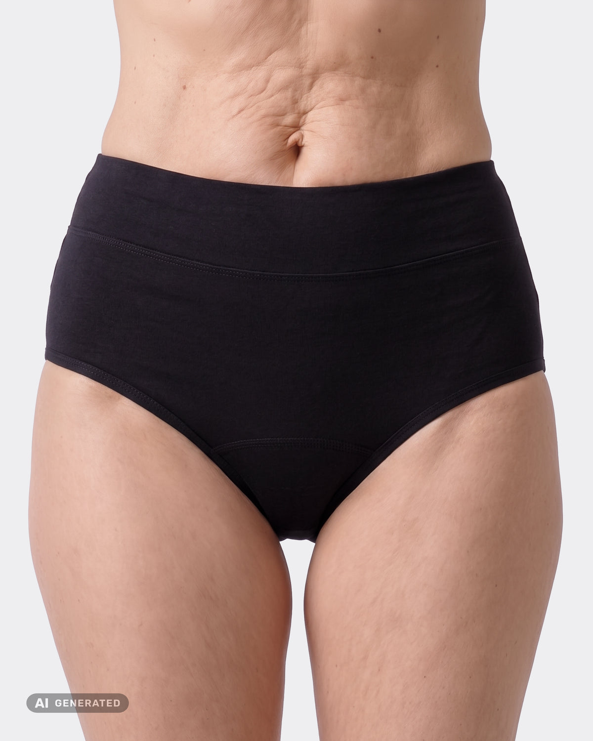 Mylily Inkontinenz Slip schwarz Detailansicht – auslaufsichere High-Waist Unterhose bei Blasenschwäche