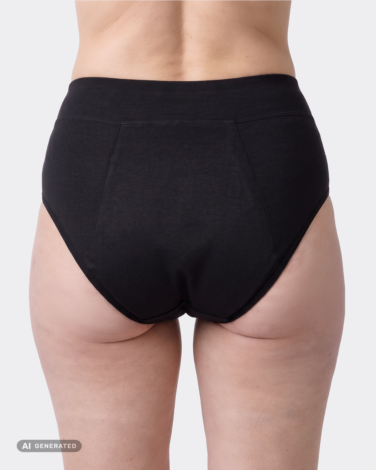Mylily Inkontinenz Unterhose schwarz Rückenansicht – diskrete Schutzunterwäsche für Blasenschwäche