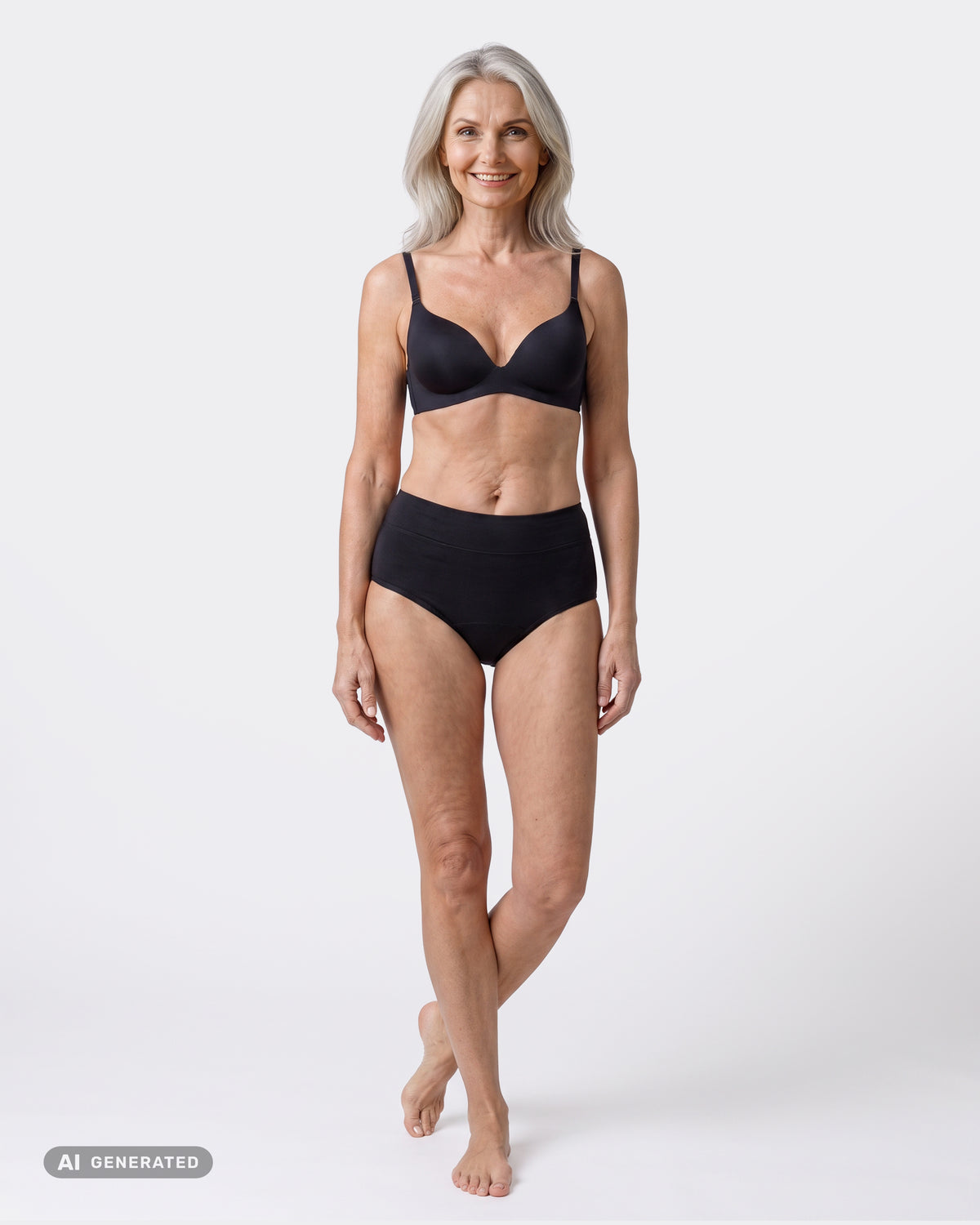 Mylily Inkontinenz Unterwäsche für ältere Damen – schwarzer High-Waist Slip bei leichter Blasenschwäche