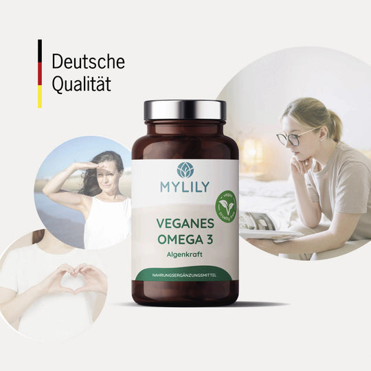 Veganes Omega 3 in Deutschland hergestellt, vegan als Nahrungergänzungsmittel. 