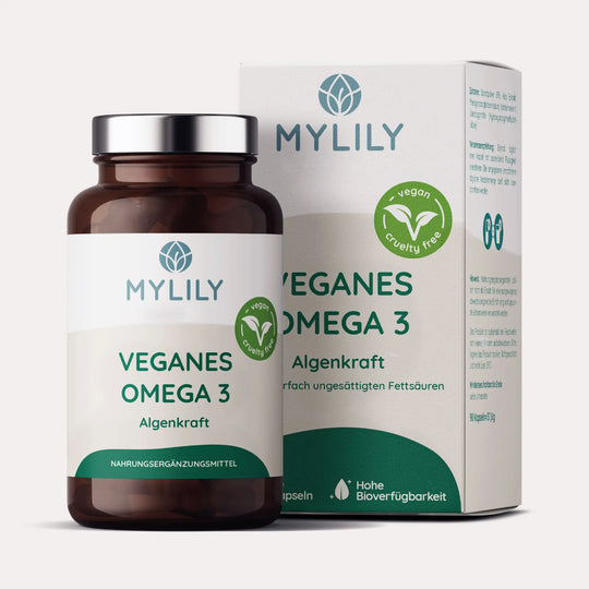 Vegane Omega 3 Kapseln aus Algenöl, gut verträglich. Für einen gesunden Körper und gegen Nährstoffmangel von Omega 3 für dein Immunsystem. 