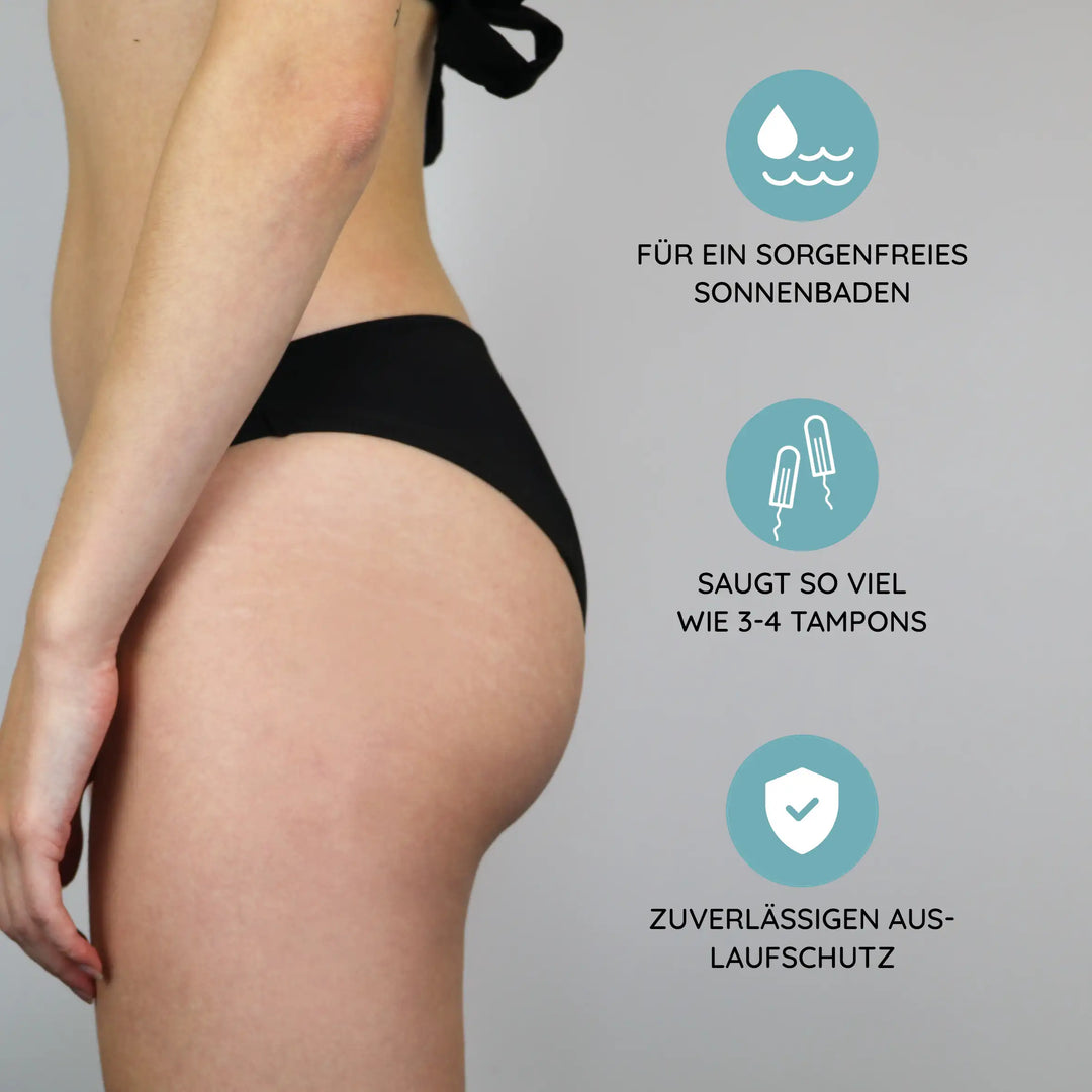 Unsere Bikinihose als V-Shape bietet dir zuverlässigen Auslaufschutz und eine Saugkraft von 3 bis 4 Tampons für sorgenfreies Sonnenbaden. Perioden Bademode für Frauen jetzt bei MYLILY kaufen. 