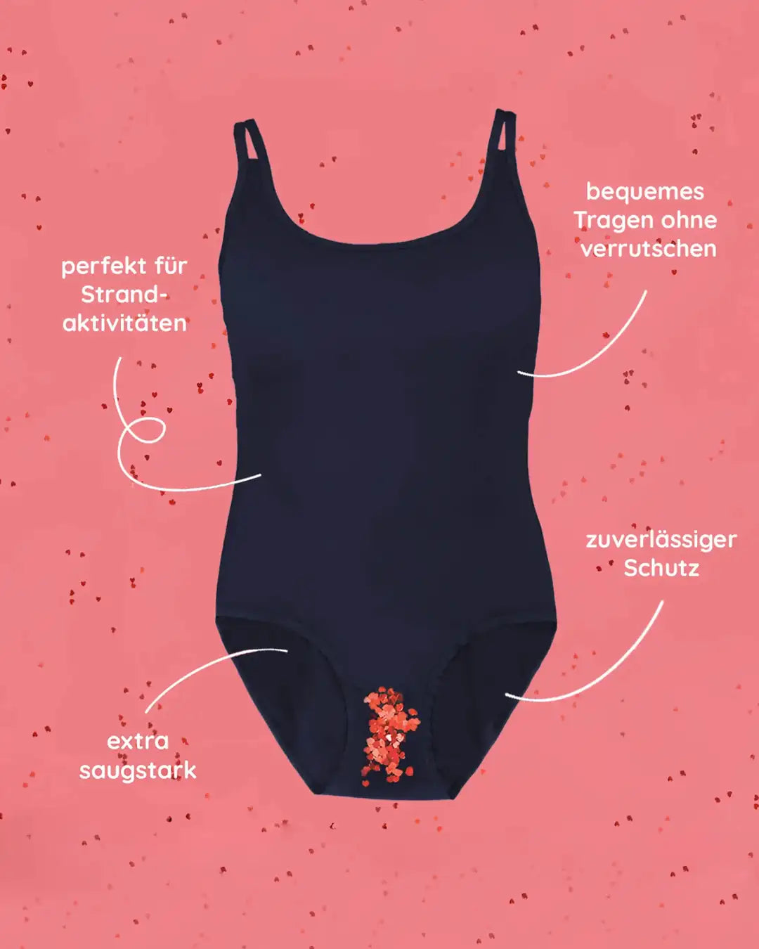 Das Badeanzug für Teenager ermöglicht ein bequemes Tragen ohne verrutschen mit zuverlässigem Schutz, extra saugstark und perfekt für Strandaktivitäten und Poolaktivitäten. #farbe_dunkelblau