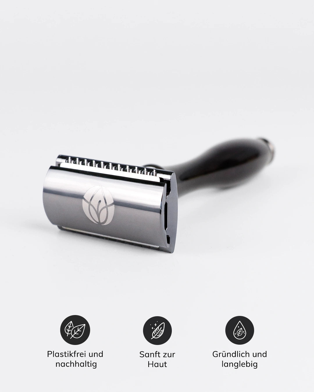 Vorteile: plastikfrei, hochwertiges Material, Rasur ohne Reizungen und Irritationen, sanft zur Haut. 