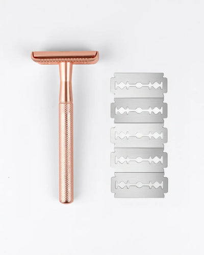Rasierhobel Rosegold inklusive 5 Klingen