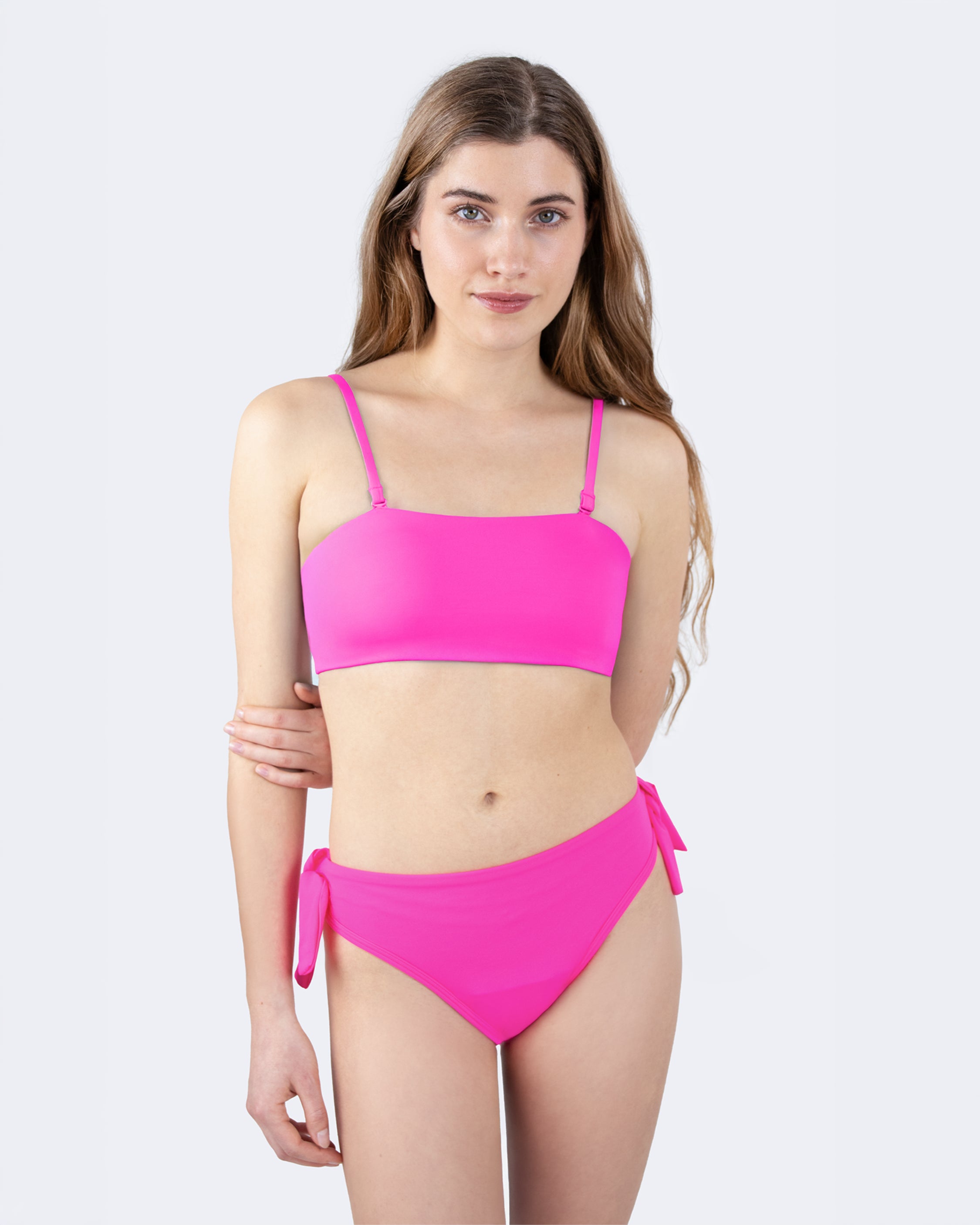 MYLILY Teens Perioden Bikini Set Pink mit Seitenknoten – nachhaltige Bademode für Mädchen
