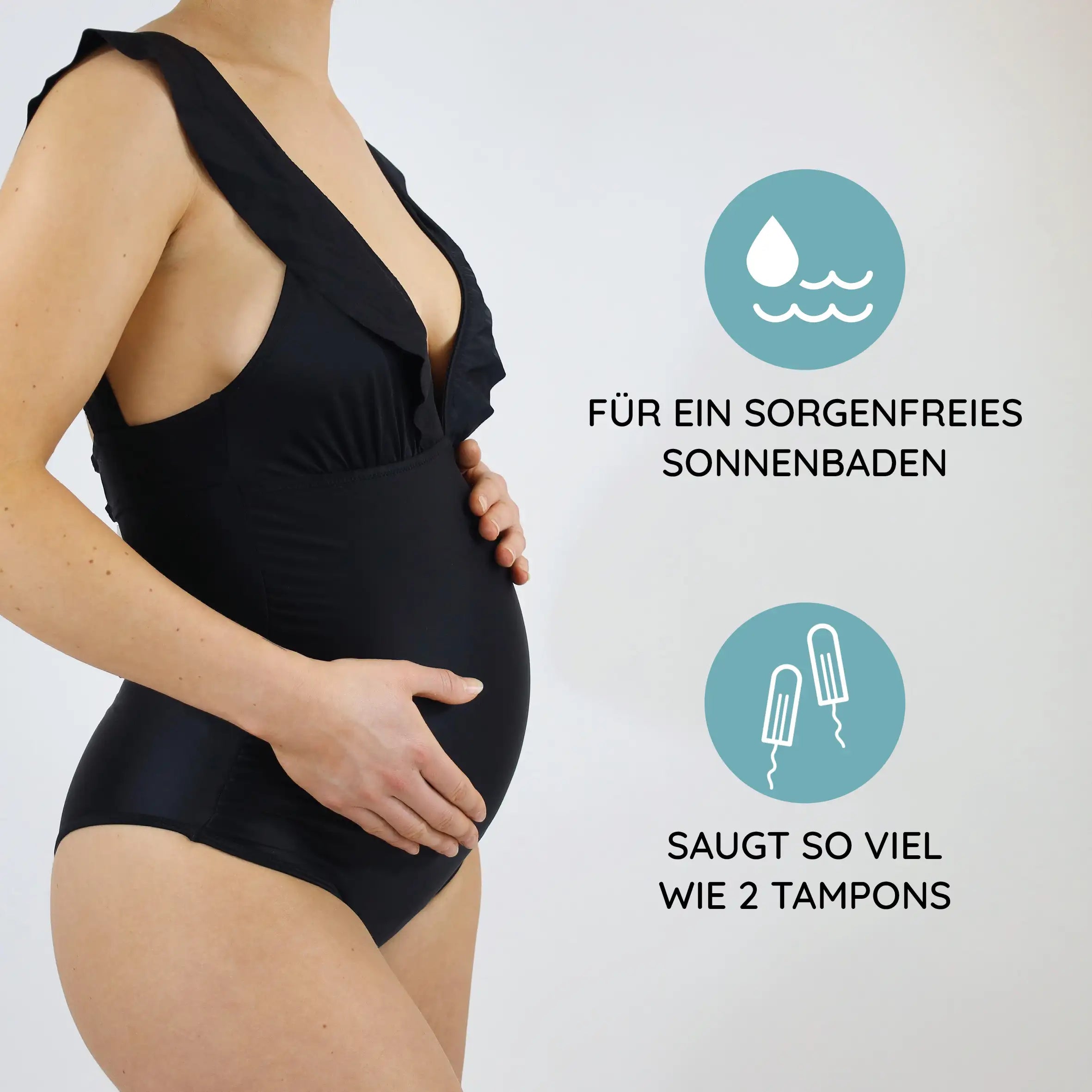 Für ein sorgenfreies Sonnenbaden mit einer Saugkraft von zwei Tampons