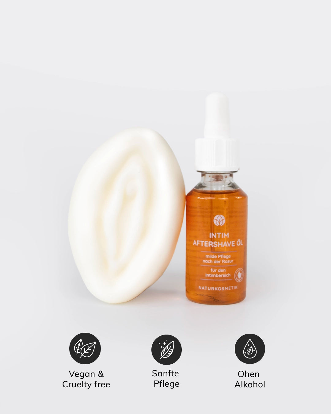 Die Produkte des Vulva Care Sets sind Vegan, ohne Alkohol und pflegen sanft deine Haut, ohne zu irritieren.