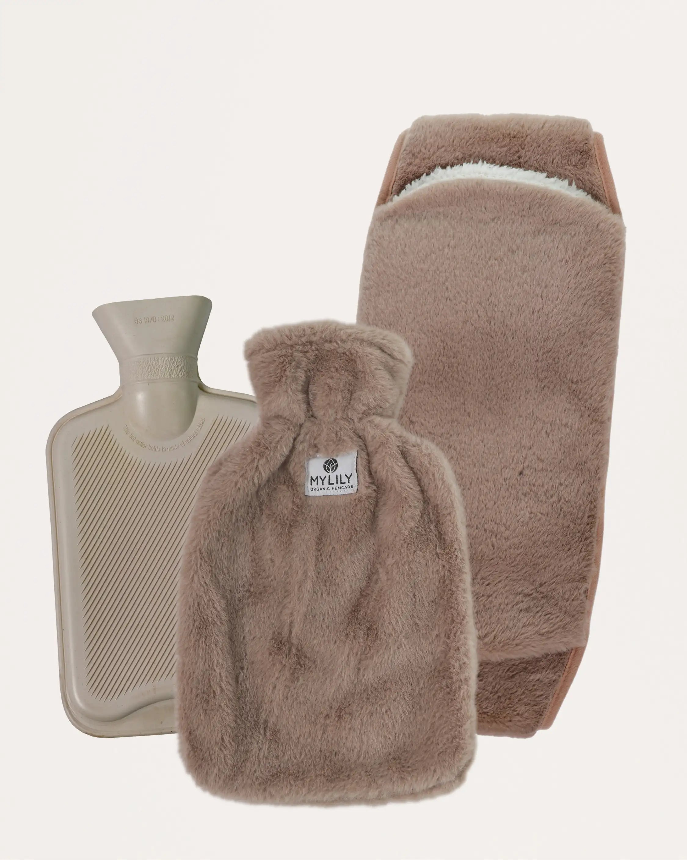 MYLILY Wärmflaschengürtel, Wärmflasche und Wärmflaschenbezug in taupe #farbe_beige