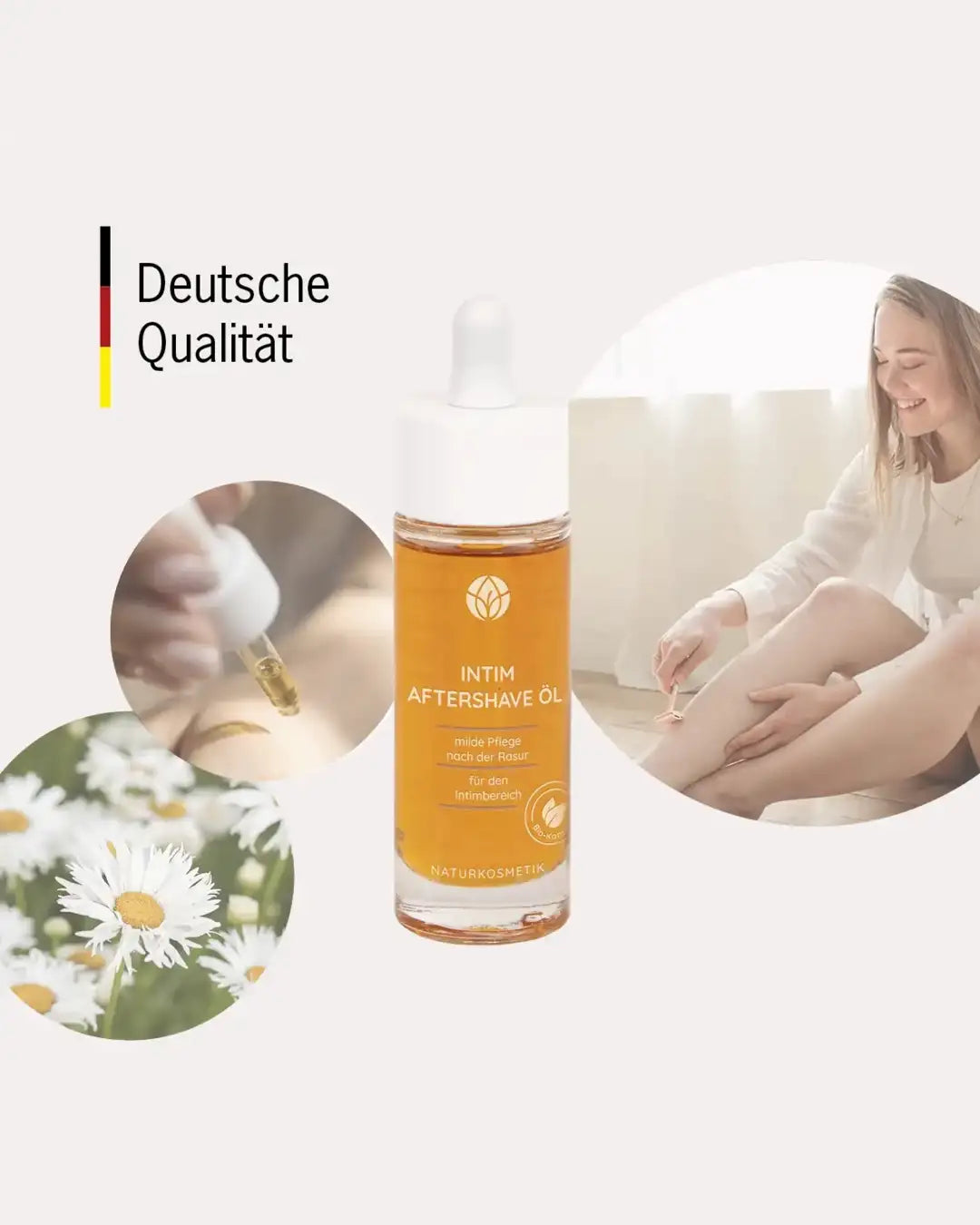 Das Intim Aftershave Öl von MYLILY wird in Deutschland hergestellt und ist deshalb von bester Qualität. Das Rasieröl ist dank der sanften, pflegenden Formulierung super für den Intimbereich geeignet. Die MYLILY Naturkosmetik Produkte