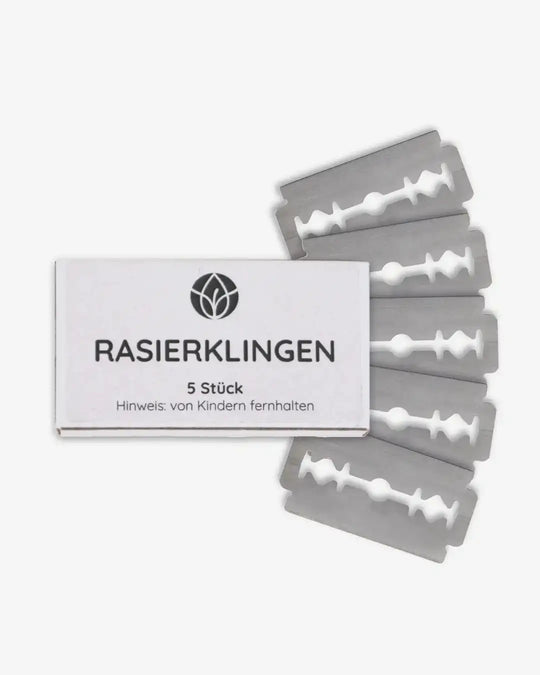 5 Stück Rasierklingen Packung für eine nachhaltige Intimrasur. Perfekt für eine Rasur ohne Rasierpickel. Der Damenrasierer für Haarentfernung durch Nassrasur - 5er Sparset