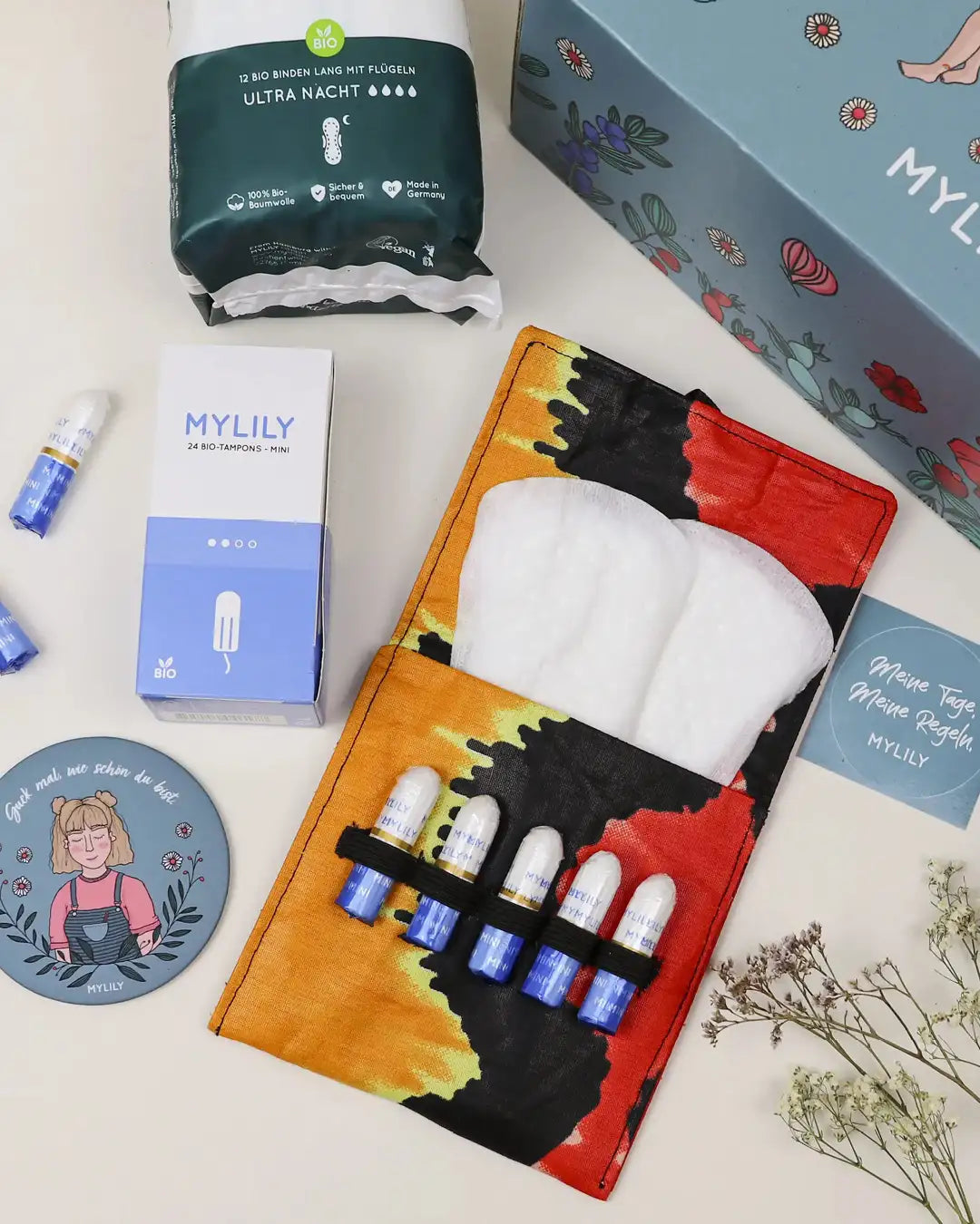 Die MYLILY Period Bag jetzt enthalten in unserem First Period Kit. Die erste Periode Box für den Start in die Periode von jungen Mädchen und Teenies.